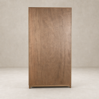 Osaka Bookcase in Drifted Oak Solid with a smooth, natural wood finish.