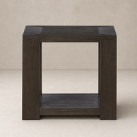 Sturdy Otis End Table in dark wood with clean lines and a shelf.