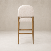 Corinne Bar + Counter Stool in Somerton Ash with a rounded tufted seat design.