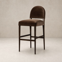 Corinne Bar + Counter Stool in Sapphire Coco with a sleek, modern design and soft velvet finish.