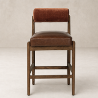 Fern Bar + Counter Stool in Altair Sienna features a modern design with a cozy backrest.