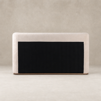Luxurious Holland Sand bed with a sleek design and contrasting dark base.