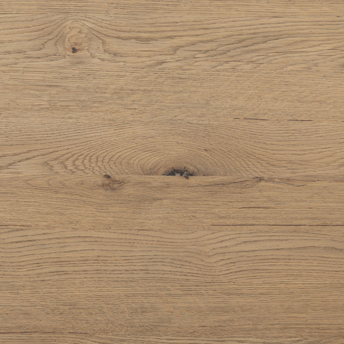Close-up showing the texture of the Cedar Rotating Desk in aged smoked oak resawn finish.