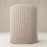Harbor Dining Chair with Casters in Laine Navy soft upholstery and rounded shape.