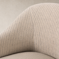 Close-up of the Laine Navy fabric on the Harbor Dining Chair with Casters.