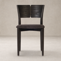 Hayes Dining Chair in Antwerp Noir with elegant curved back and plush seat.
