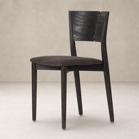 Hayes Dining Chair in Antwerp Noir with a sleek wood design and soft fabric seat.