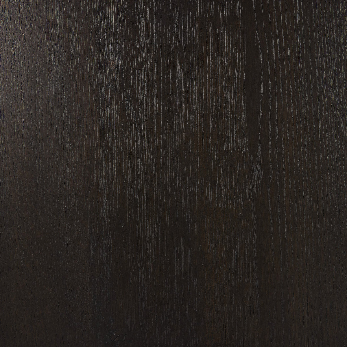 Close-up of the Tokyo Cabinet's textured Smoked Black wood finish.