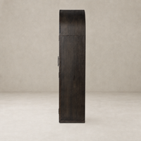Wide cabinet in dark anthracite oak with a sleek, minimalist design.
