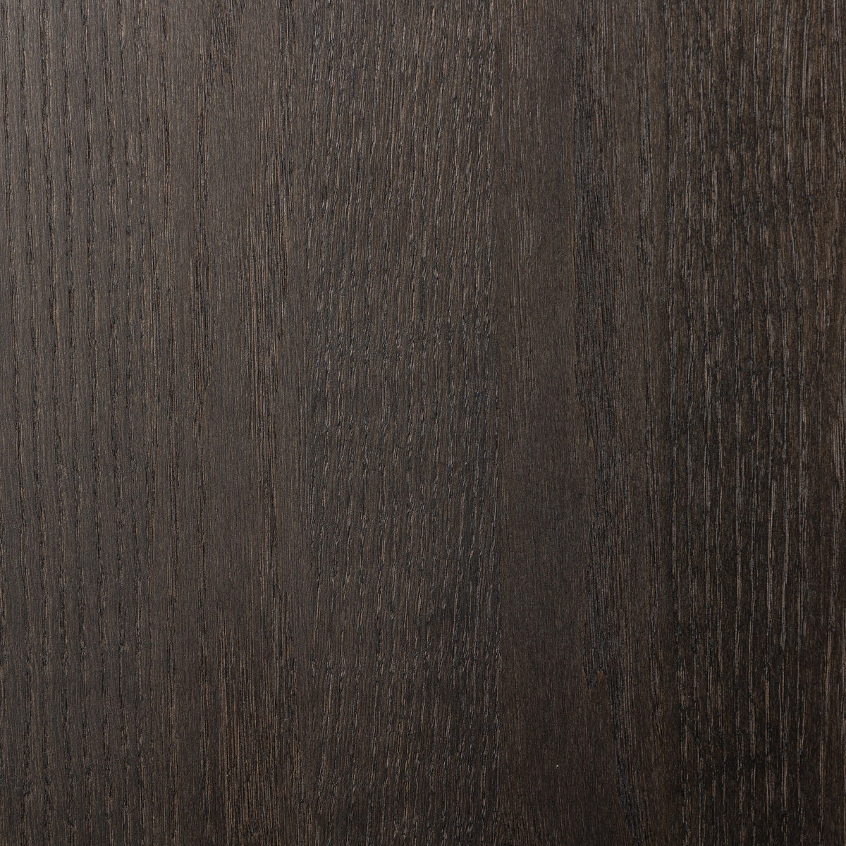 Textured dark anthracite oak surface of a wide cabinet showcasing natural wood grain.