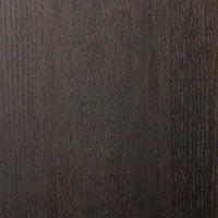 Textured dark anthracite oak surface of a wide cabinet showcasing natural wood grain.