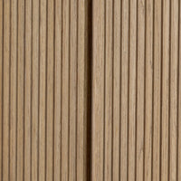 Close-up of Beatrix Cabinet in Desert Oak showcasing its textured, ribbed finish.