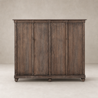 Lisbon Cabinet in distressed cocoa pine featuring rustic charm and textured wood finish.
