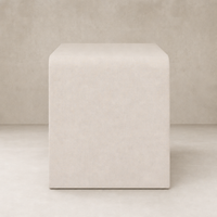 Kyoto Desk in Sandy Oak featuring a smooth, minimalist design with rounded edges.