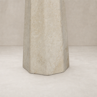 Cream Italian marble table lamp with a sleek, contemporary design.