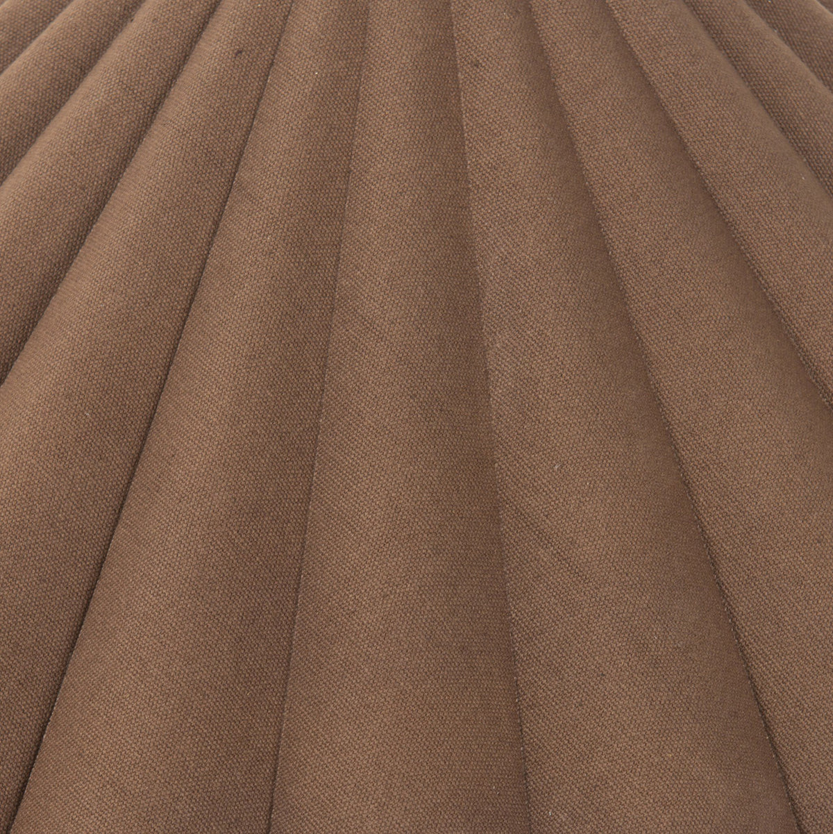 Espresso canvas table lamp showcasing textured pleated shade design.
