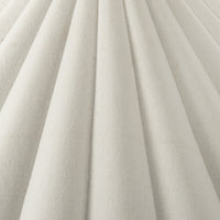 Close-up of cream canvas texture featuring pleated design for floor lamp.