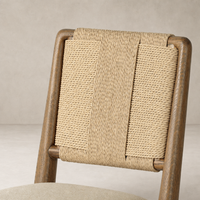 Kauri Bar + Counter Stool featuring Alcala Wheat woven back and wooden frame.