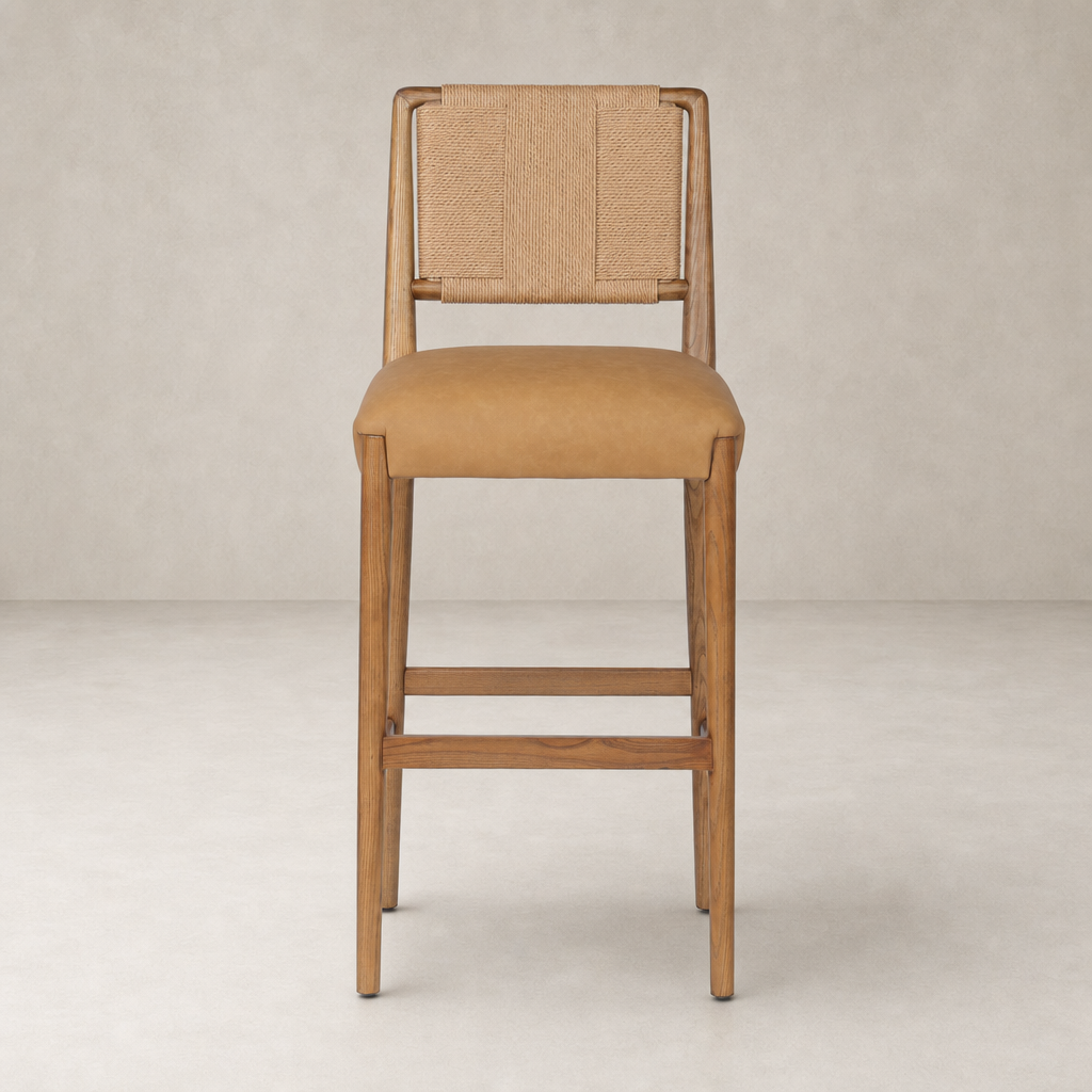 Kauri Bar + Counter Stool in Maestro Camel with a sleek, modern design.