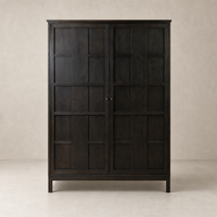 Bristol Cabinet in Smoked Black featuring a textured panel design and elegant finish.