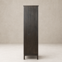 Tall Bristol Cabinet in smoked black, showcasing a sleek, minimalist design.