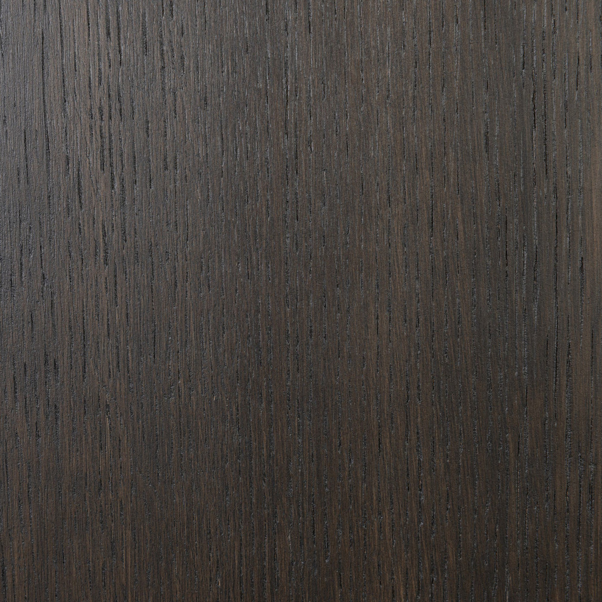 Close-up of the Bristol Cabinet's textured smoked black wood finish.