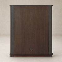 Kanoa Cabinet in dark green lacquered linen with a sleek, minimalist design.