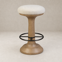 Counter stool in Antwerp Natural with upholstered seat and sturdy base.