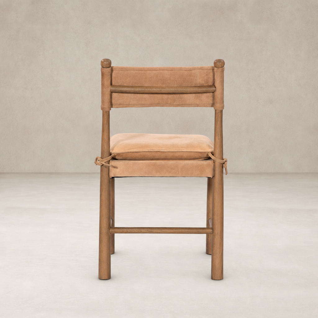 Winchester beige dining chair with a comfortable cushioned seat and wooden frame.