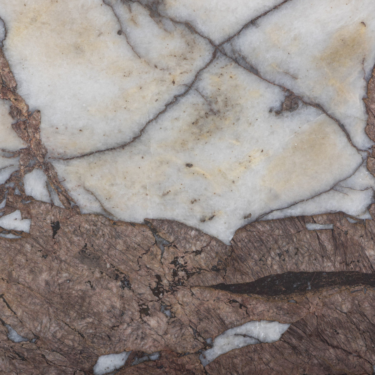 Close-up of the Bianca End Table showcasing its unique marble and wood texture.