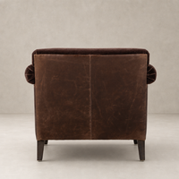 Serena Chair in Monte Chocolate featuring plush velvet and clean lines.