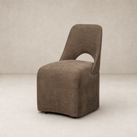 Huxley Dining Chair in Laughlin Cafe features a sleek design and textured fabric.