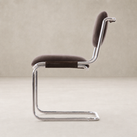Surrey Mink dining chair with sleek chrome legs and a minimalist design.