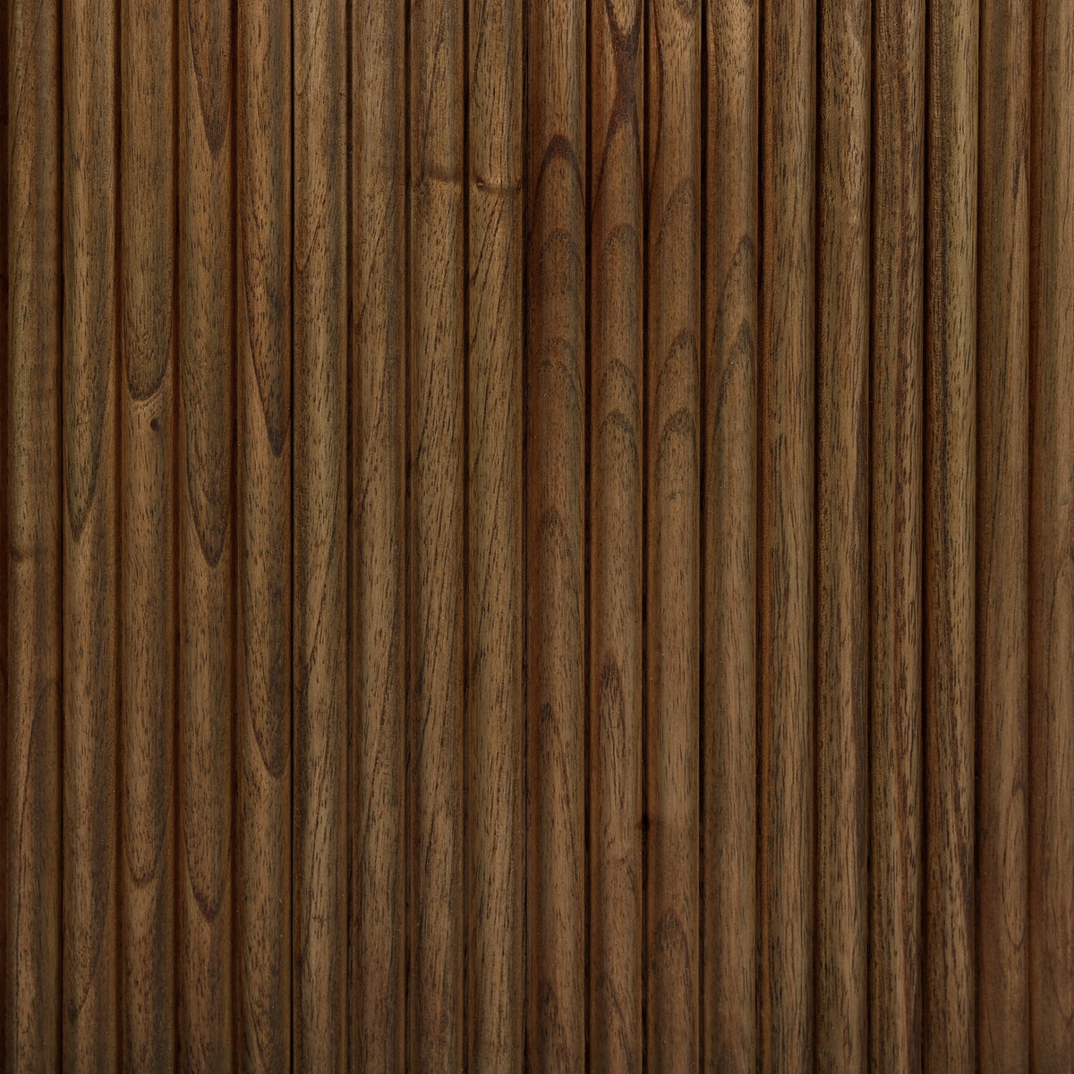 Detail of the Luna End Table showcasing its rich wood grain and sleek, modern design.