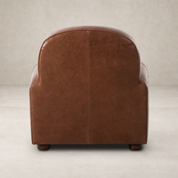 Back view of Chiara Chair in Dulane Mahogany showcasing its smooth, curved design.