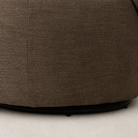 Misha Swivel Chair in Laughlin Cafe with textured, warm brown fabric and swivel base.