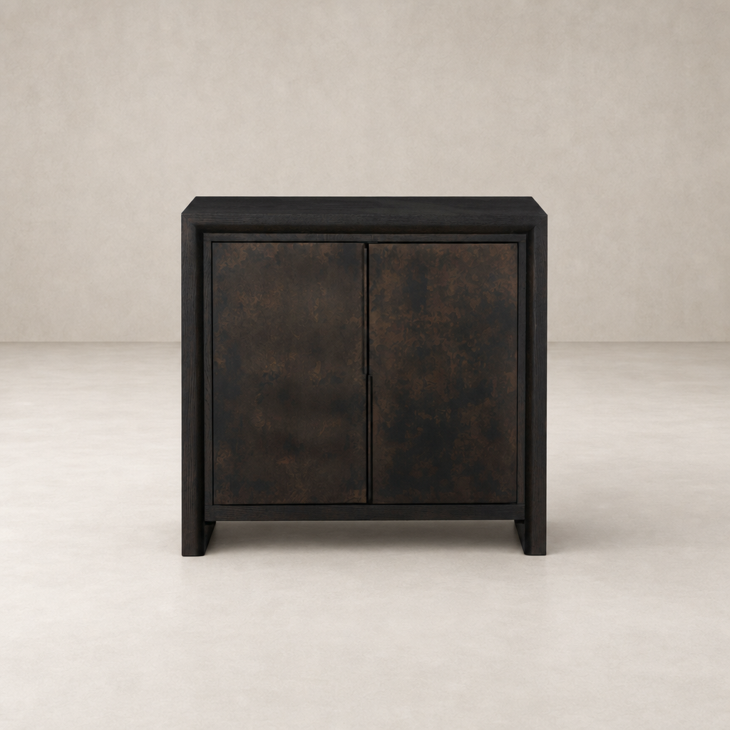 Lazuli Small Cabinet in Espresso Oak, featuring sleek lines and two doors.