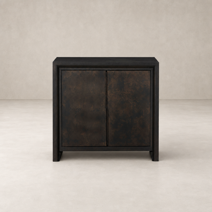 Lazuli Small Cabinet in Espresso Oak, featuring sleek lines and two doors.