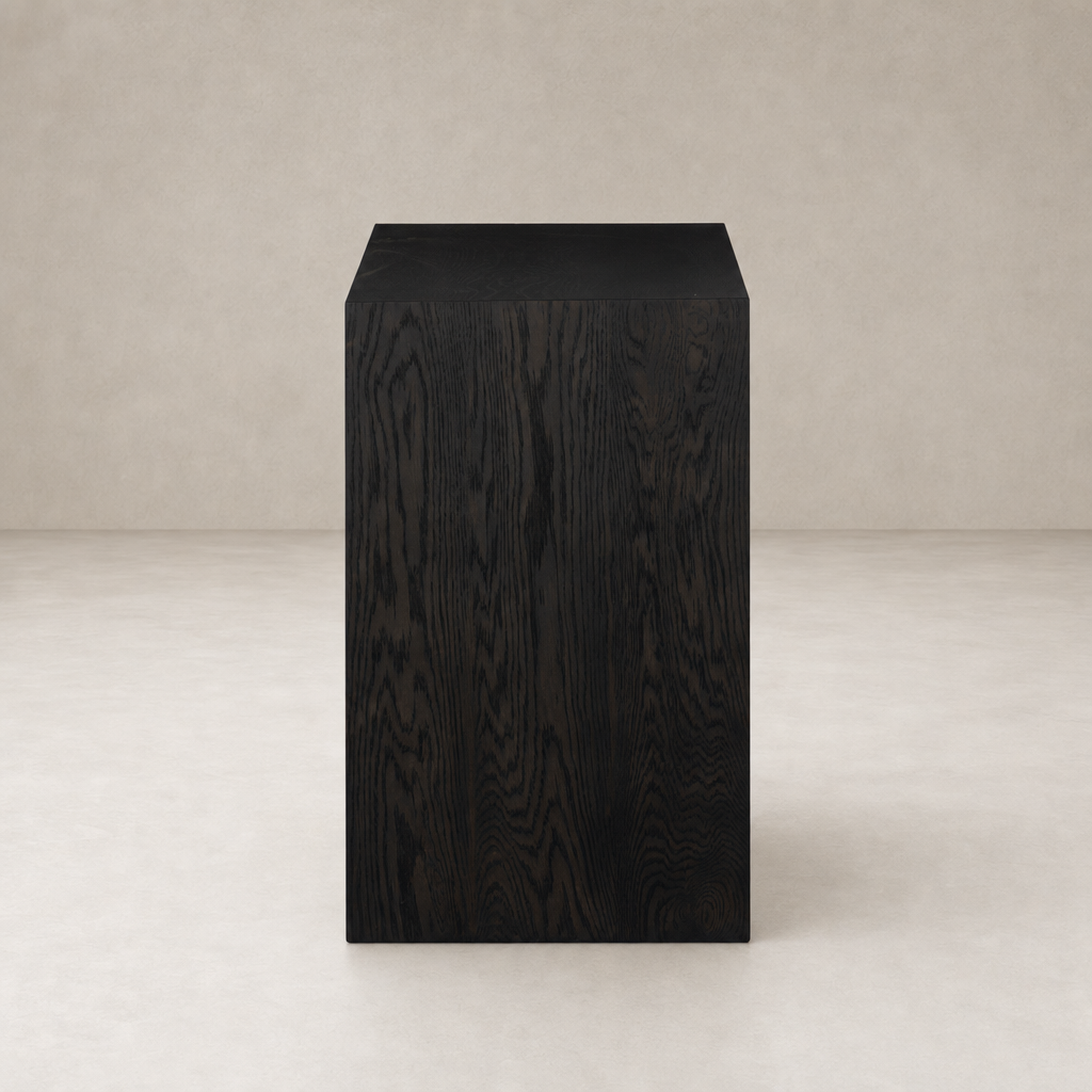 Lazuli Small Cabinet in Espresso Oak features a sleek, modern design with a smooth finish.