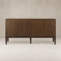 Dark brown Sungkai 6 drawer dresser with a sleek design and sturdy legs.