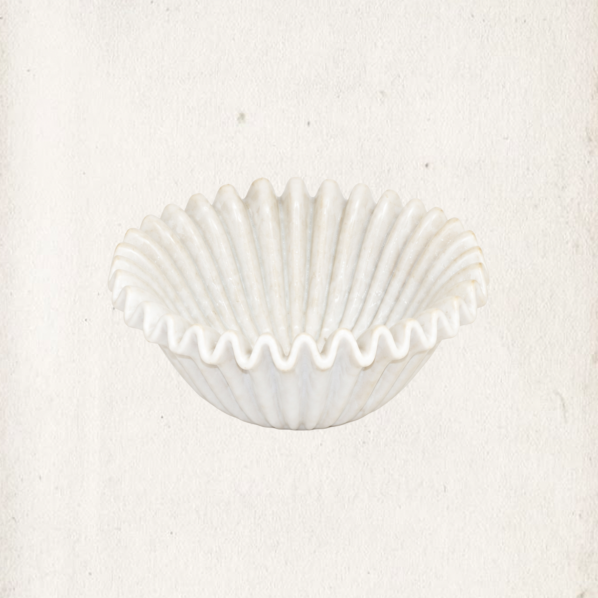 Vintage Marble Ruffle Bowl