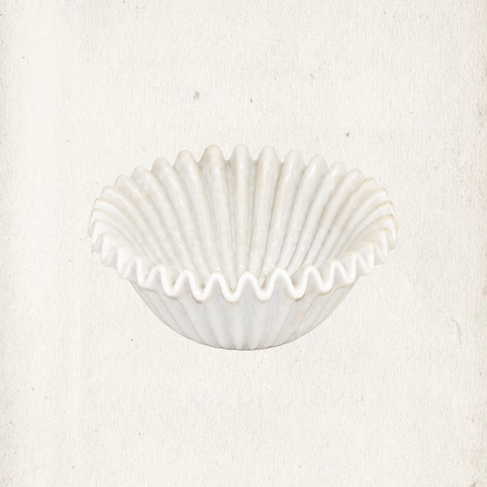 Vintage Marble Ruffle Bowl