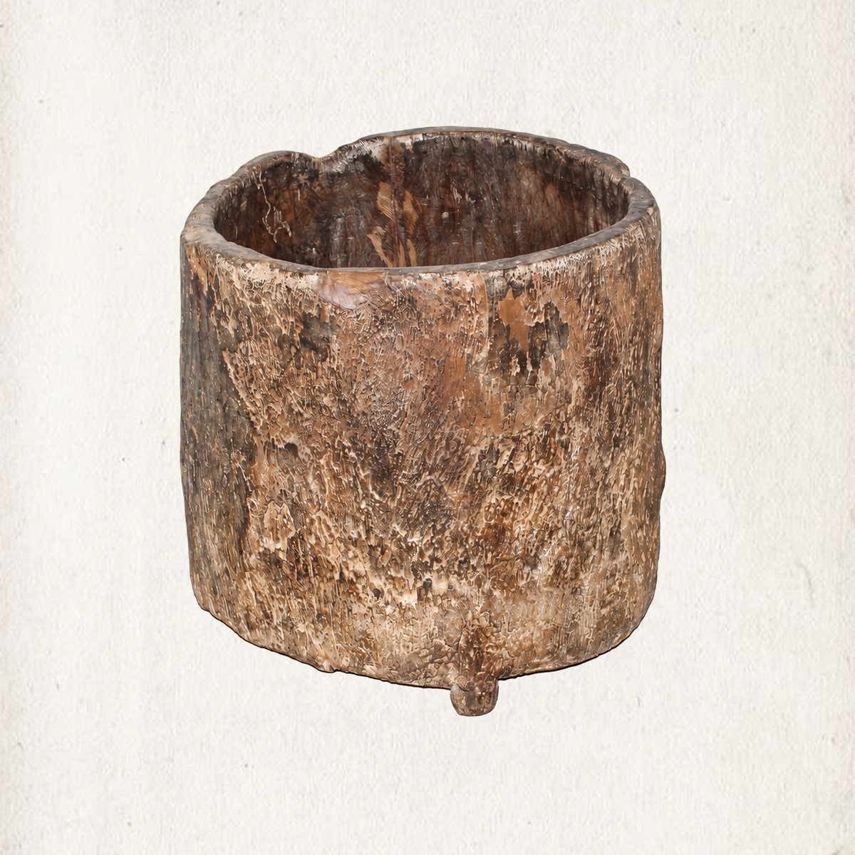 Nagaland Hand-Carved Log Planter