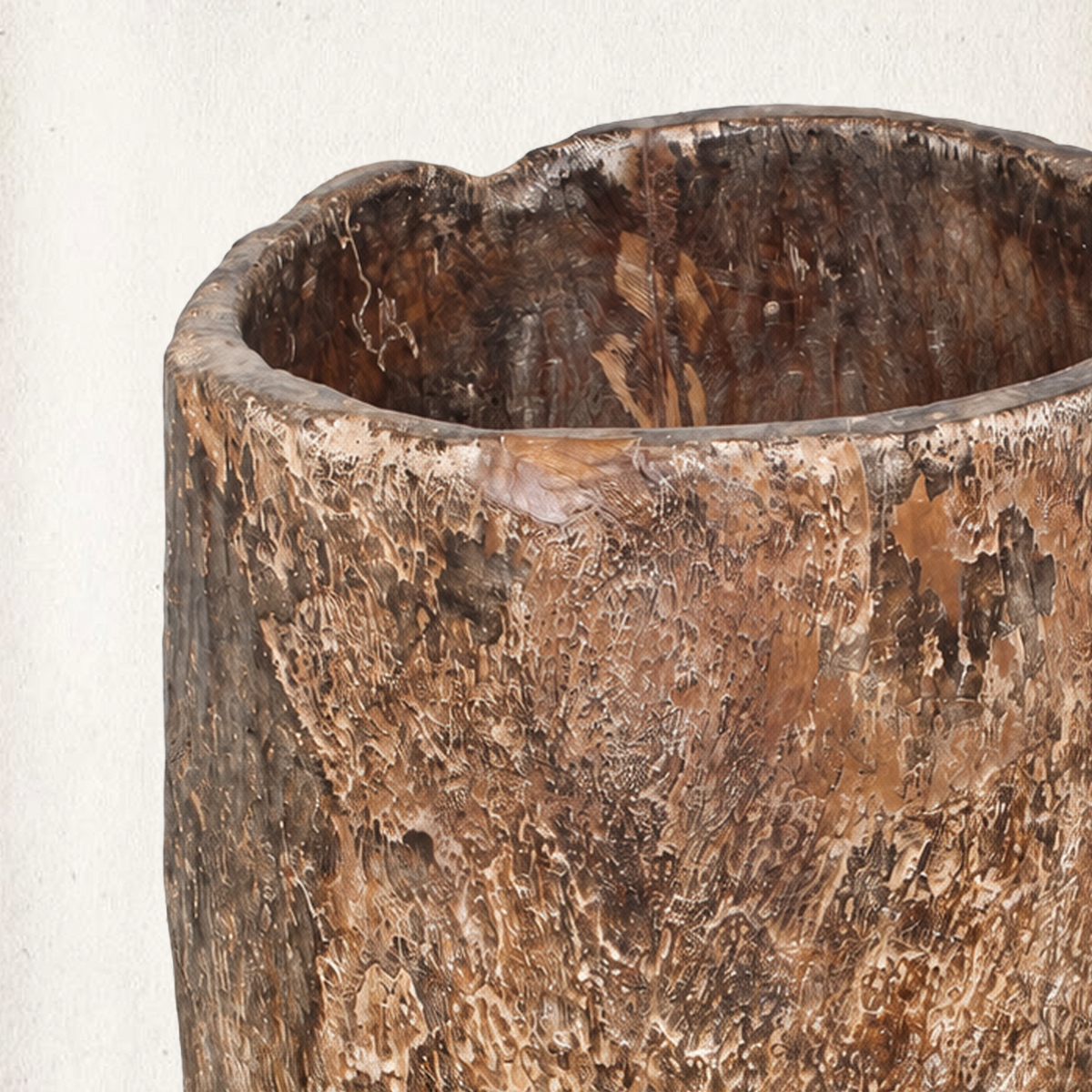 Nagaland Hand-Carved Log Planter