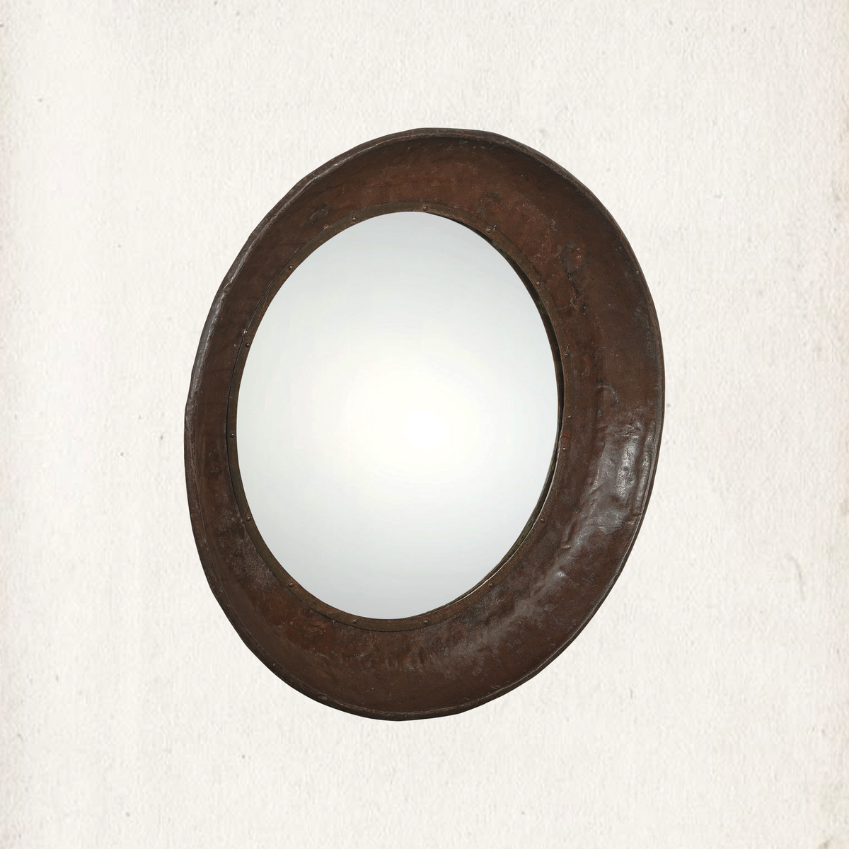Weathered Iron Tray Mirror, 38"