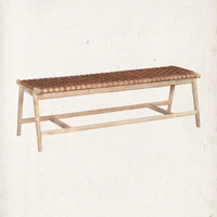 Pascua Leather Bench, Sequoia