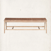 Pascua Leather Bench, Sequoia