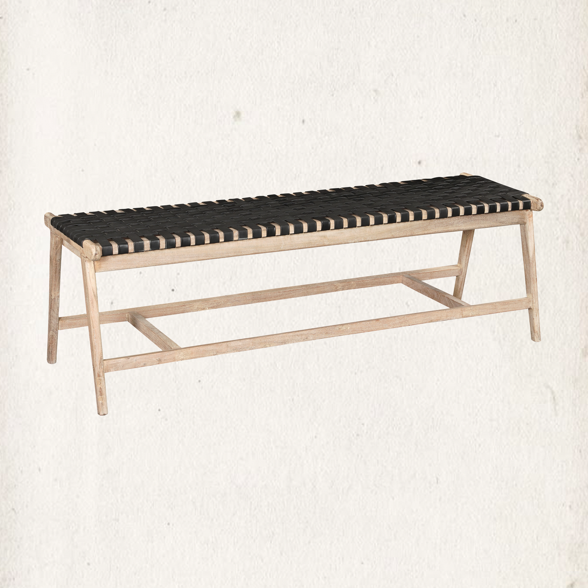 Pascua Leather Bench, Noir