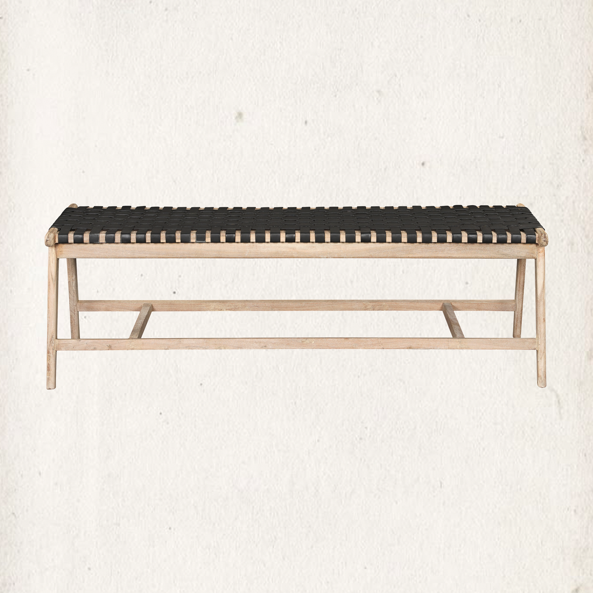 Pascua Leather Bench, Noir
