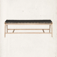 Pascua Leather Bench, Noir